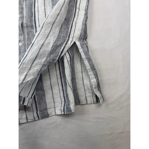 ATHLETA Linen Top M Women's Button Down Striped - Picture 11 of 11